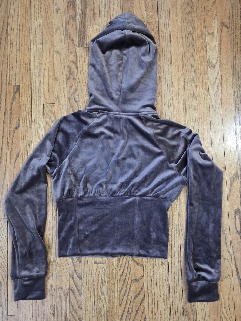Playboy Brown Velour Zip Up Hoodie Size S/P - Picture 2 of 5